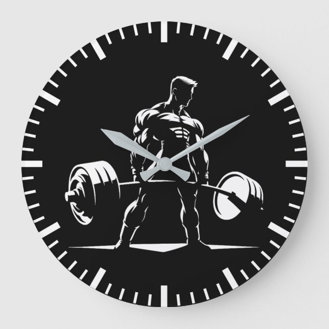 Grande Horloge Ronde Remise En Forme - Gymnase Motivationnelle, Animati (Recto)