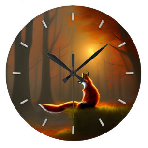 Grande Horloge Ronde Renard rêvé