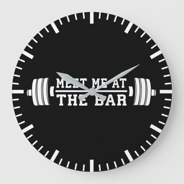 Grande Horloge Ronde Rencontrez-Moi Au Bar - Barbell - Entraînement (Recto)