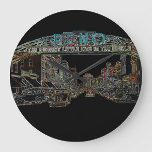 Grande Horloge Ronde RENO NEVADA VINTAGE NON Art COLORÉ