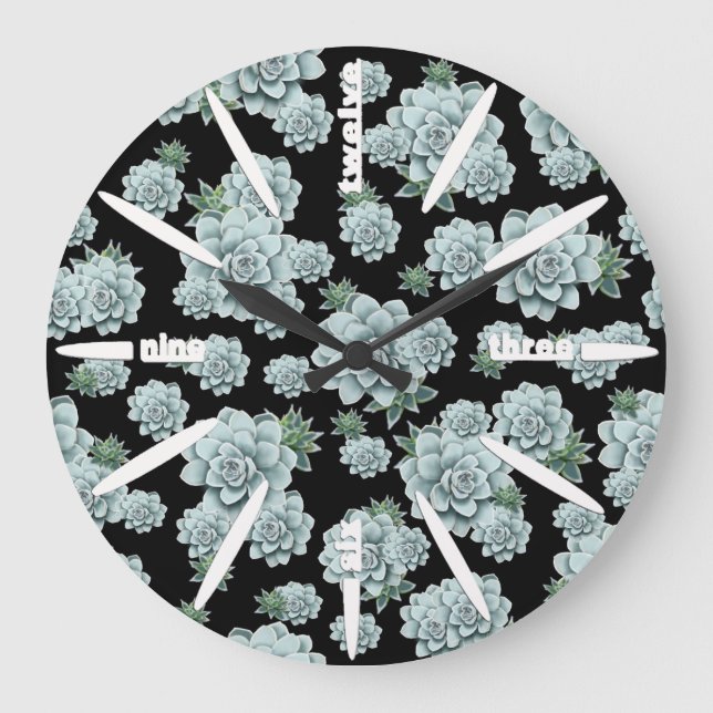 Grande Horloge Ronde Répétez l'impression sur le noir (Recto)