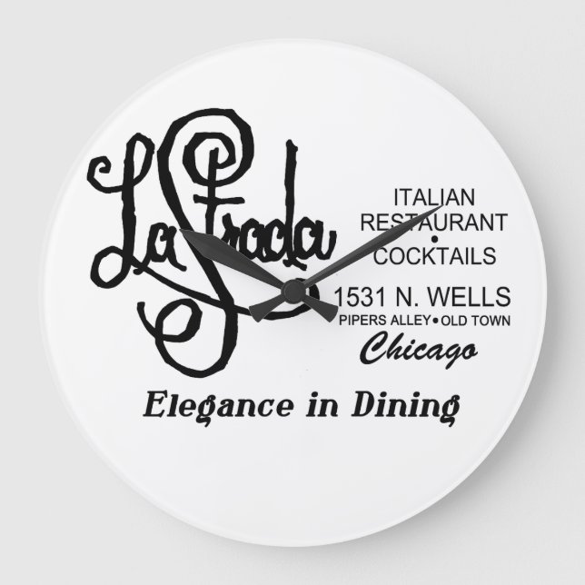 Grande Horloge Ronde Restaurant La Strada, Vieille Ville, Chicago, IL (Recto)