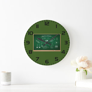 Grande Horloge Ronde Retour à l'école Science Chalkboard Éducation