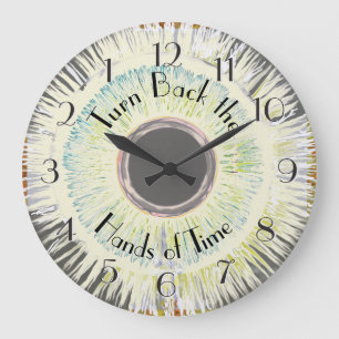 Grande Horloge Ronde Retournez les mains du temps Brillance Abstraite