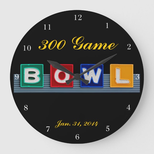 Grande Horloge Ronde Retro Bowling (Recto)