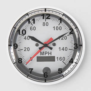 Grande Horloge Ronde "Retro chrome speedometer", design wall clocks