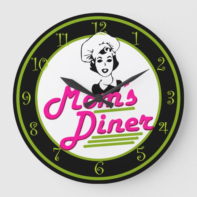 Grande Horloge Ronde Retro Funny style années 1950 (Recto)