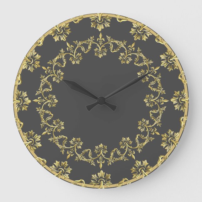 Grande Horloge Ronde Retro Gold Large Clock (Recto)