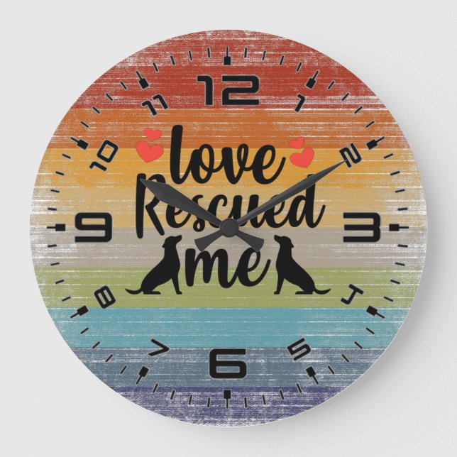 Grande Horloge Ronde Retro Love m'a Secouru (Recto)
