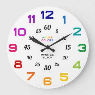 Grande Horloge Ronde Retro Rainbow apprend à raconter l'histoire des e