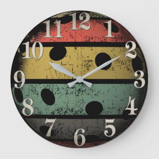 Grande Horloge Ronde Rétro style Distressed Pickleball