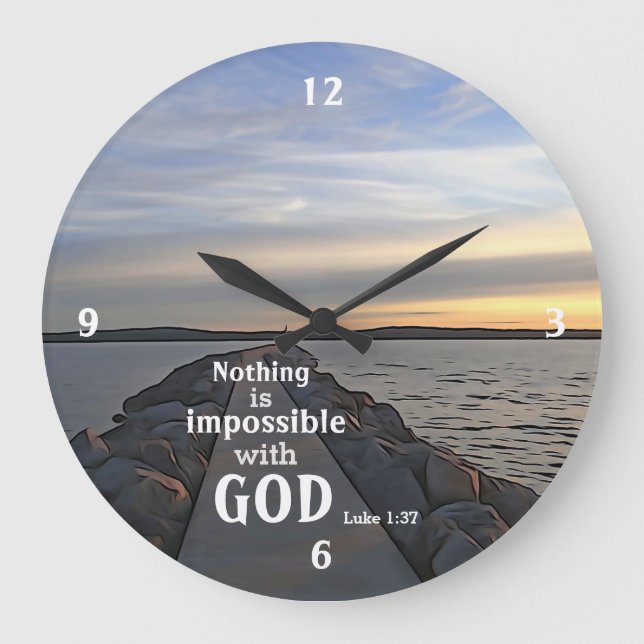 Grande Horloge Ronde Rien N'Est Impossible Avec Dieu (Recto)