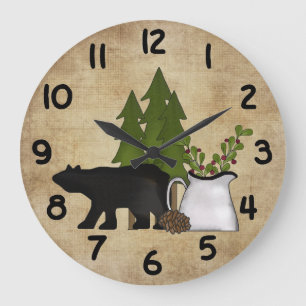 Grande Horloge Ronde River Country Silhouette Bear Charming