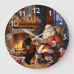 Grande Horloge Ronde Rob Roy MacGregor Scottie Dog Xmas Personnalisé