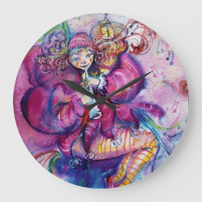 GRANDE HORLOGE RONDE ROBE ROSE MUSICALE (Recto)