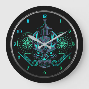 Grande Horloge Ronde Robo Crâne rond