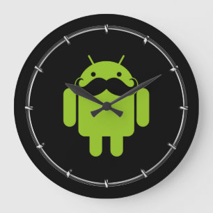 Grande Horloge Ronde Robot Noir