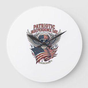 Grande Horloge Ronde Rocker du bandana patriotique Méta musique Old Glo