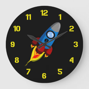 Grande Horloge Ronde Rocket Retro