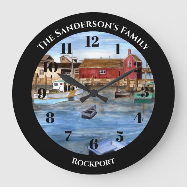Grande Horloge Ronde Rockport Harbour Massachusetts Nouvelle-Angleterre (Recto)