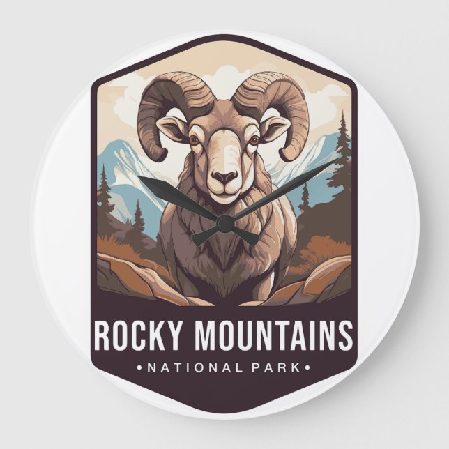 GRANDE HORLOGE RONDE ROCKY MOUNTAIN NATIONAL PARKS WALL CLOCK 2025 (Recto)