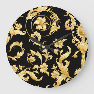 Grande Horloge Ronde Rococo baroque, motif floral victorien.