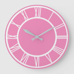 Grande Horloge Ronde Roman blanc Numeral Border Pattern