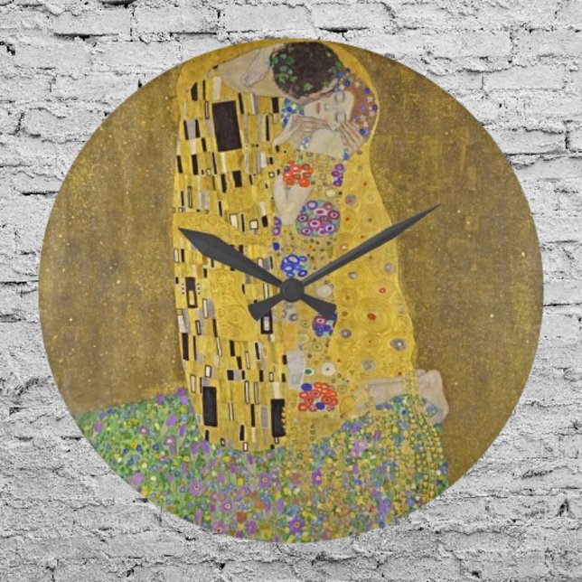 Grande Horloge Ronde Romance intemporelle : L'horloge "Kiss" de Gustav  (Créateur téléchargé)