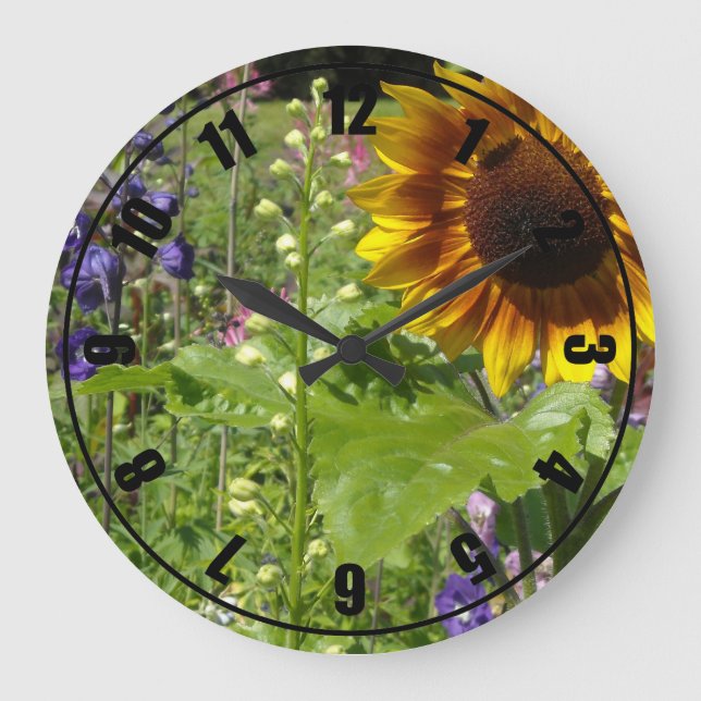 Grande Horloge Ronde Romantic Garden Sunflowers (Recto)