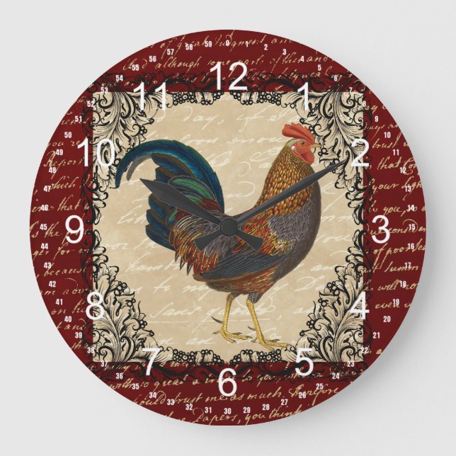 Grande Horloge Ronde Rooster rouge (Recto)