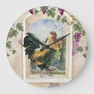 Grande Horloge Ronde Rooster Wall Clock