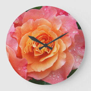 Grande Horloge Ronde Rose d'abricot