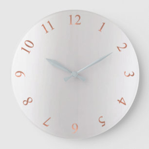 Grande Horloge Ronde Rose de cuivre Parties scintillant or gris argent 