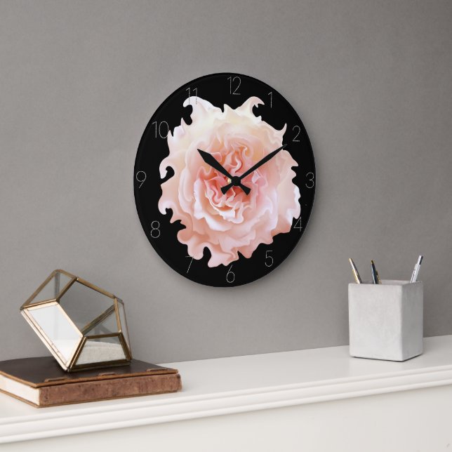 Grande Horloge Ronde Rose ébouriffée (Bureau)