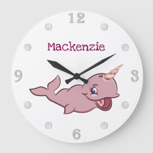 Grande Horloge Ronde Rose étroit   Girly Kawaii Chibi Cartoon personnal