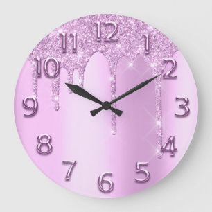 Grande Horloge Ronde Rose Glitter
