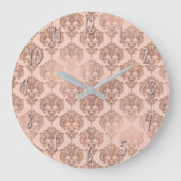 Rose Gold Blush Rose Moderne Glamour Damassé