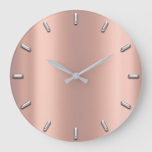Grande Horloge Ronde Rose Gold Peach Pink Gray Metallic Silver Minimum (Recto)
