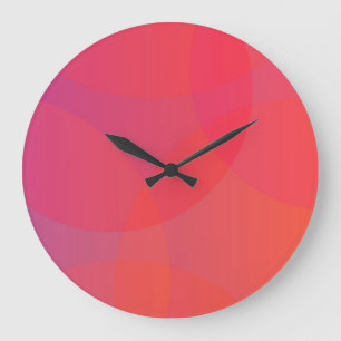 Grande Horloge Ronde rose, orange, moderne, simple, cool, art tendance