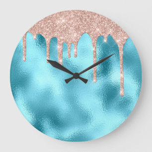 Grande Horloge Ronde Rose  Parties scintillant d'étincelle Parties scin