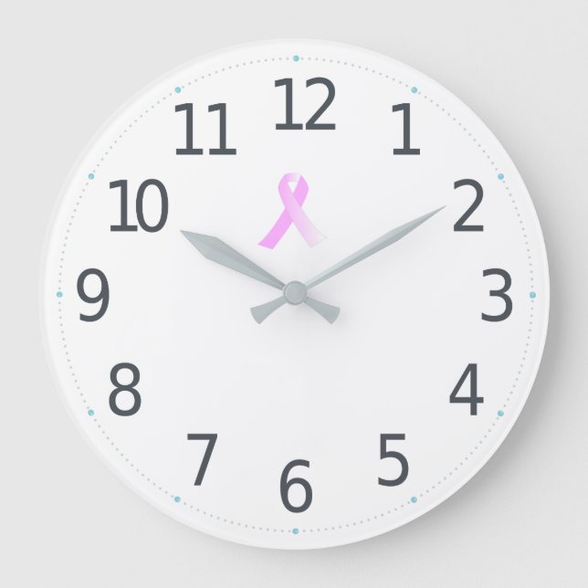 Grande Horloge Ronde Rose Ribbon Breast Cancer Awareness | Wall Clock (Recto)