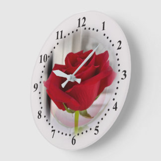 Grande Horloge Ronde Rose rouge 2