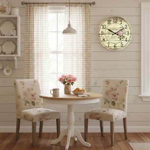 Grande Horloge Ronde Rose vintage