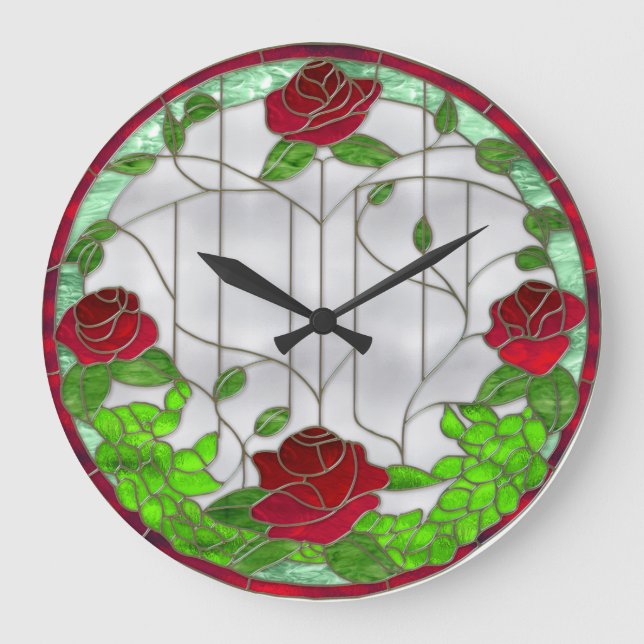 Grande Horloge Ronde Roses rouges (Recto)