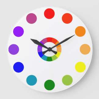 Grande Horloge Ronde Roue couleur RYB numérique