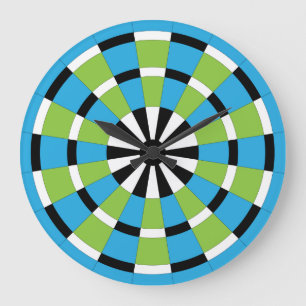 Grande Horloge Ronde Rouge blanc & Bleu