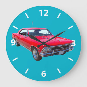 Grande Horloge Ronde Rouge Chevy 1966 Chevelle solides solubles 396