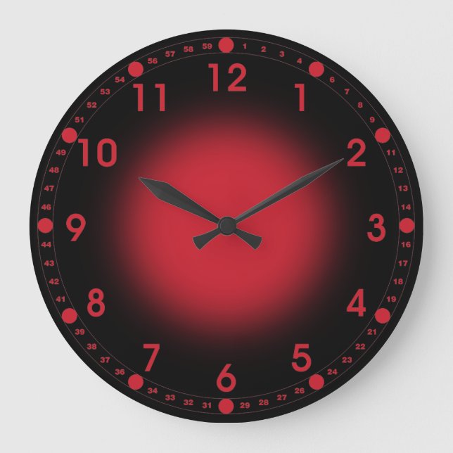 Grande Horloge Ronde Rouge néon (Recto)