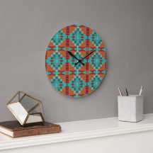 Rouge Rust Orange Turquoise Turquoise Blue Tribal 