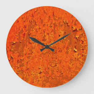 Grande Horloge Ronde Rouille vintage : vieille surface texturée